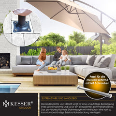KESSER® Parasolstandaard - Grondanker - Zilver