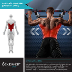 KESSER® Pull up bar - Optrekstang - Wandmontage - Rood