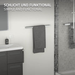 Zelfklevend handdoekenrek zonder boren 60 cm zilverkleurig roestvrij staal ML design