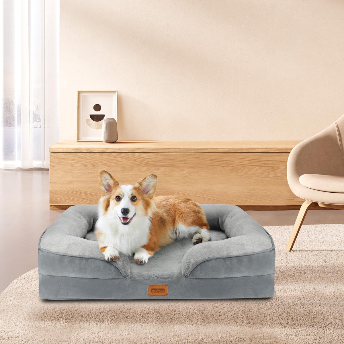 Nobleza Orthopedische Hondenmand - Waterdicht - 89x63x17 cm - Grijs