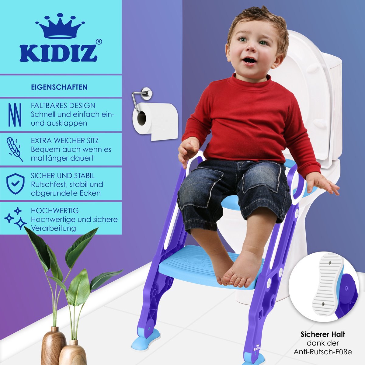 KIDIZ® WC Verkleiner - Potje Peuter - Toilettrainer - Blauw