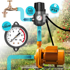 KESSER® Elektronische Drukschakelaar - Waterpomp Dompelpomp - Antraciet