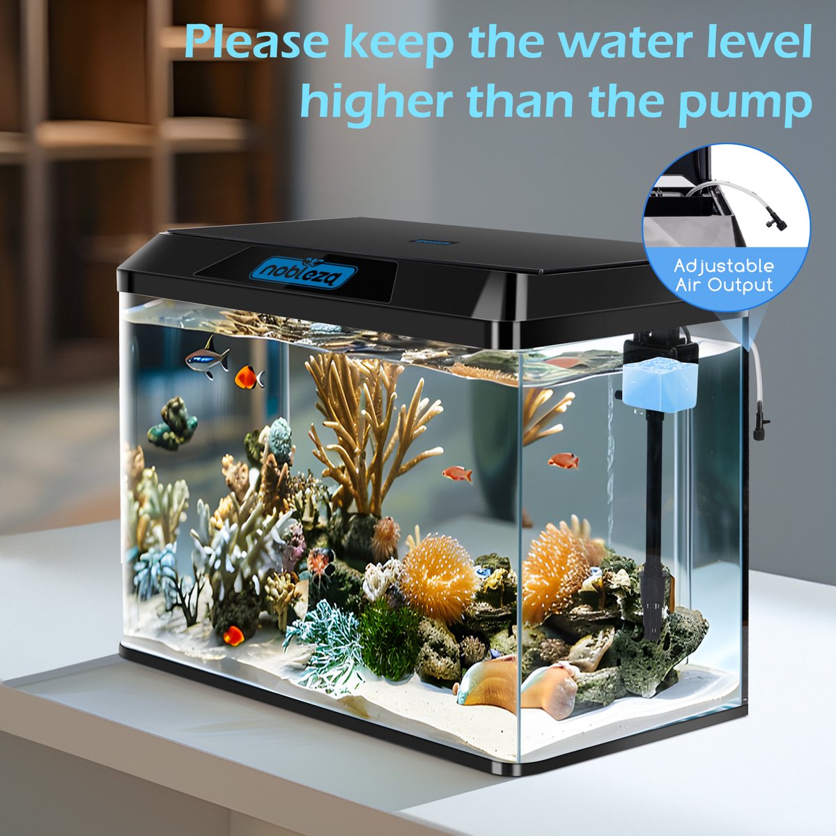Aquarium Kit - 49,8x29x43,5 cm - 54L - Zwart - Nobleza