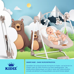 KIDIZ® Baby Swing - Wipstoel - Babyschommel - max 9kg - Beige