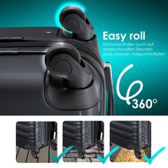 KESSER® Reiskoffer - 84L - ABS - Antraciet