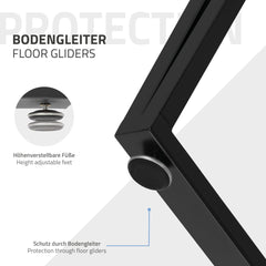 Tafelpoten - Metaal - 50x71,5 cm - Zwart - ML-Design