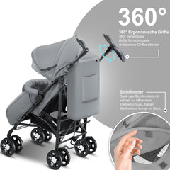 KIDIZ® Kinderwagen - Wandelwagen - Kinderbuggy - Grijs