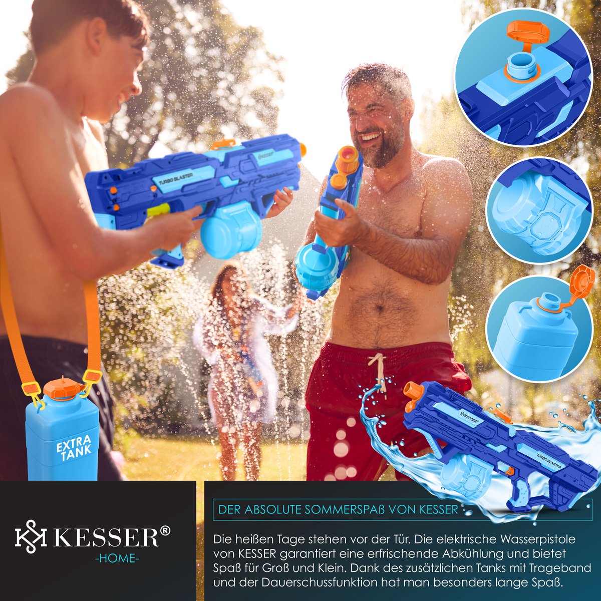 KESSER® Elektrisch Waterpistool - Zeer Krachtig - Blauw •