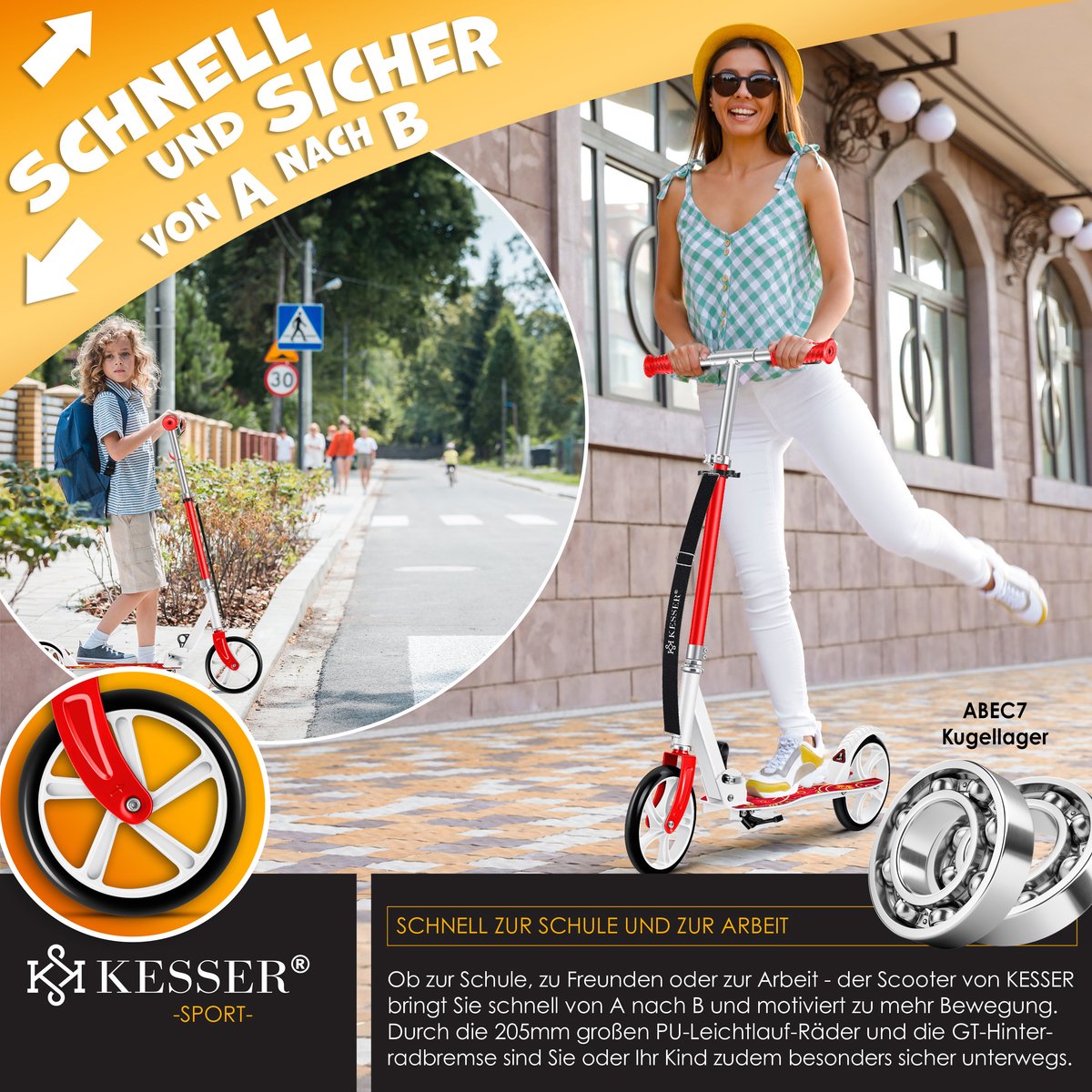 Kinderstep - Verstelbaar - Vouwbaar - Rood - KESSER®
