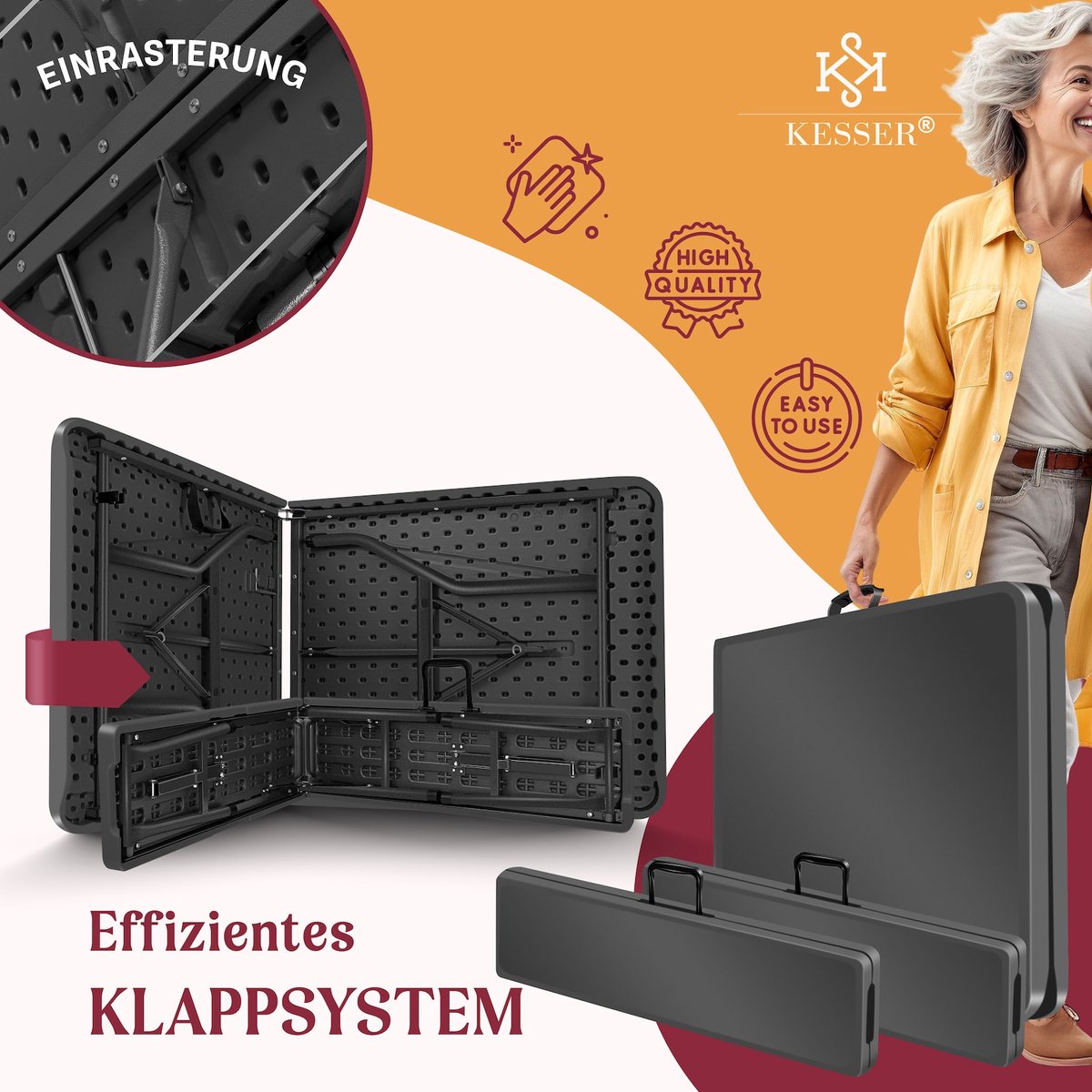 KESSER® Biertafel - Picknicktafel - Opvouwbaar - Antraciet