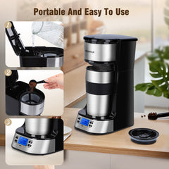 Aigostar Koffiezetapparaat - Filterkoffie - 750W - RVS/Zwart •