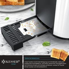 Broodrooster - Toaster - 4 sleuven - 1250W - Wit