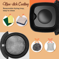 Airfryer - heteluchtfriteuse - 4.5L - 1350W - Zwart •