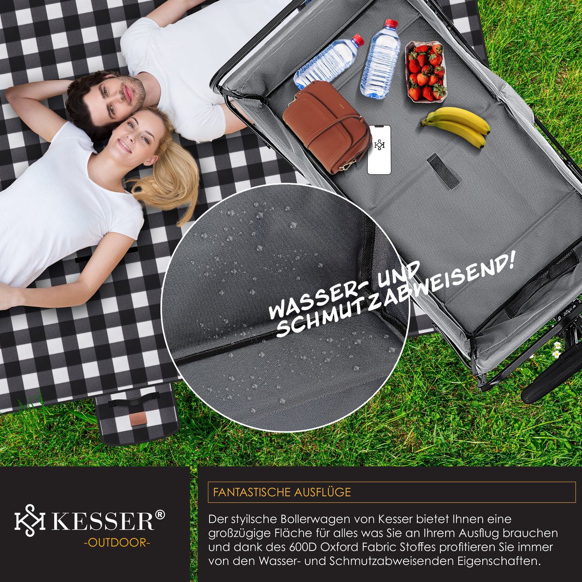 KESSER® Bolderkar - Opvouwbaar - Bolderwagen - Zwart