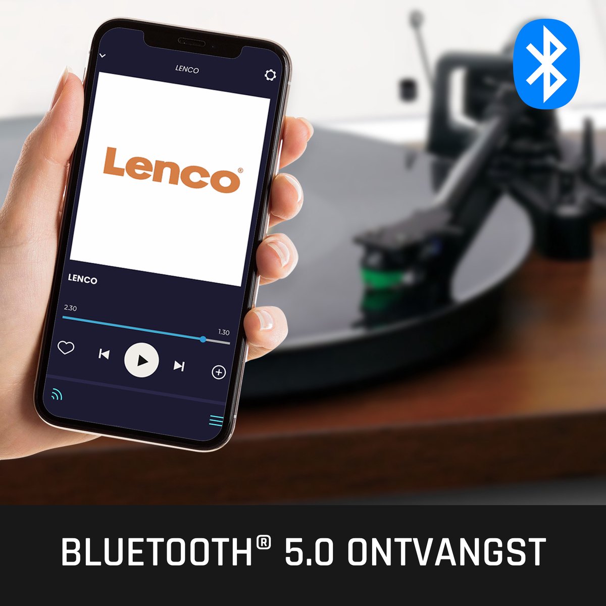 Lenco Platenspeler met Bluetooth - Twee externe Speakers - Ingebouwde Versterker - Lenco Expertise lijn - LS-600WA - Bruin •