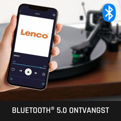 Lenco Platenspeler met Bluetooth - Twee externe Speakers - Ingebouwde Versterker - Lenco Expertise lijn - LS-600WA - Bruin •