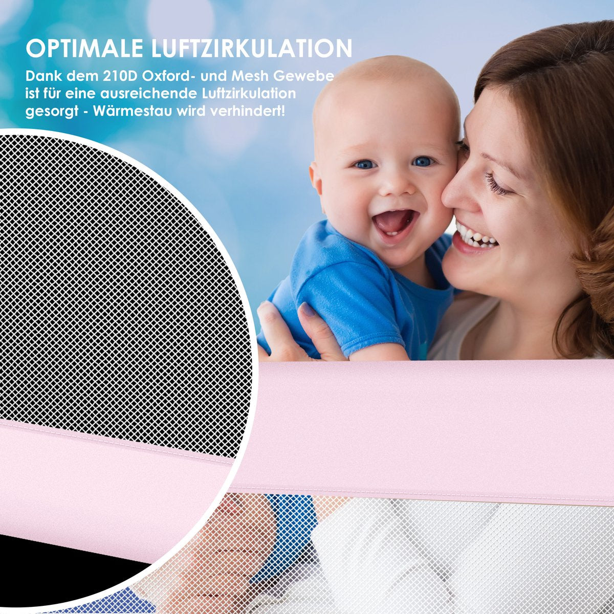 KESSER® bedhekje - Bedhek Kinderbedhek voor kinderen Baby bedhek Valbeveiligingsbed voor Bed & boxspring - 180cm, Roze