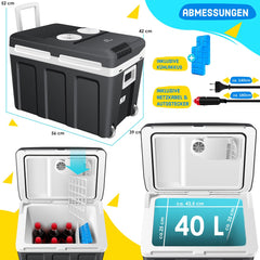 KESSER® Thermo-Elektrische Koelbox – 40L – 12V/230V – Antraciet