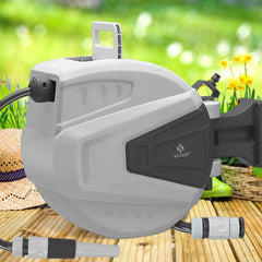 Wandslangenbox - Tuinslanghaspel - Tuinslang met haspel - 20 meter - Grijs