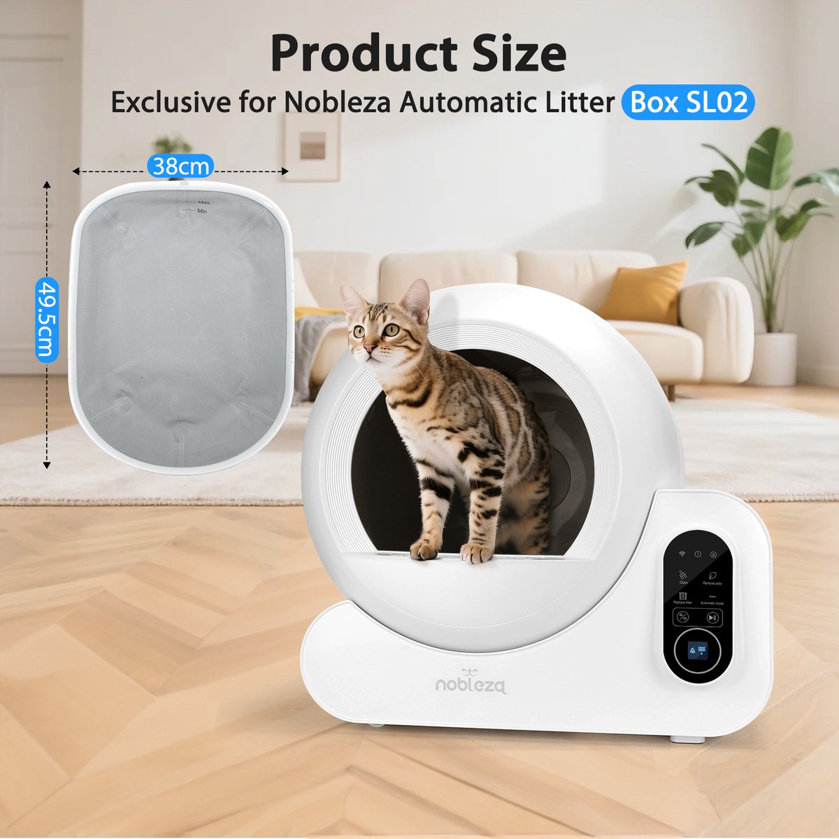Nobleza Kattenbakmat - Kattenbakaccessoires voor Nobleza SL02 Automatische Kattenbak