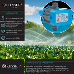 KESSER® Elektronische Drukschakelaar - Waterpomp Dompelpomp - Blauw •