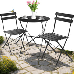 Bistroset - Tuinset 2 persoons - Tuinstoelen met tafel - Crème - Tectake® •