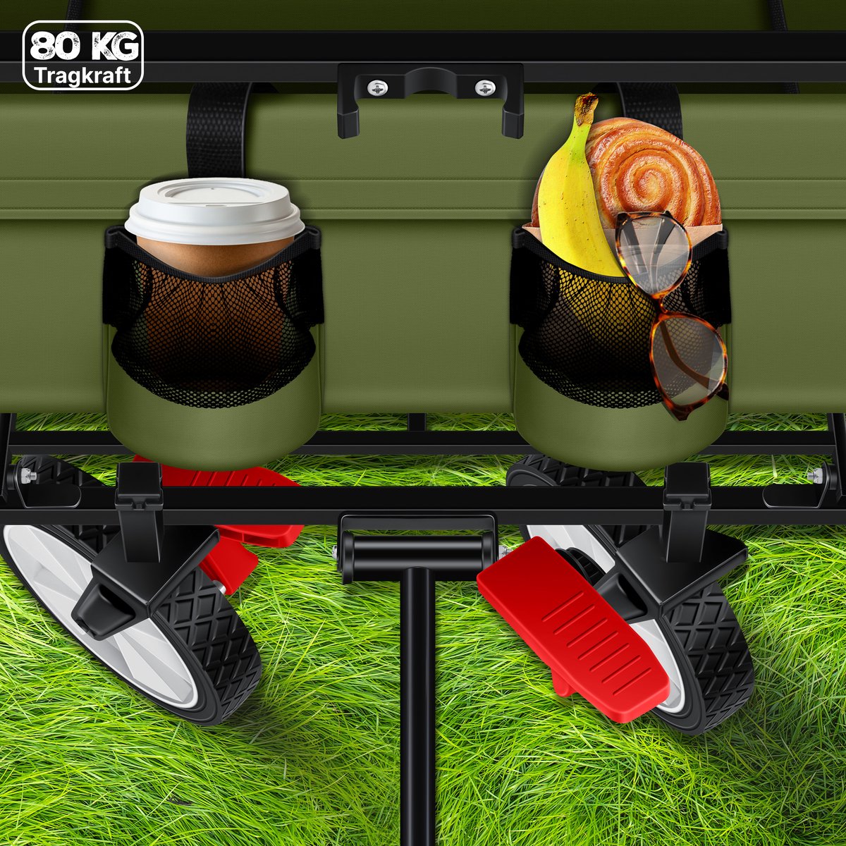 KESSER® Bolderkar - Opvouwbaar - Bolderwagen - Khaki