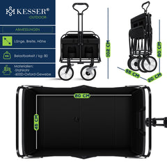 KESSER® Bolderkar - Opvouwbaar - Bolderwagen  - Zwart