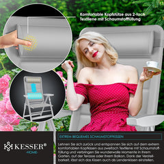 Tuinstoel - Ligstoel - Verstelbaar - Opvouwbaar - Grijs - KESSER®