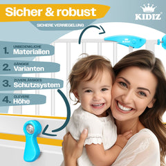 KIDIZ® Traphekje zonder boren - Veiligheidshekje - 74-87cm - Wit