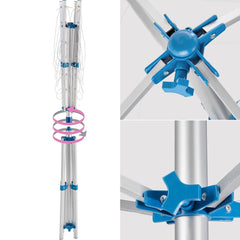 tectake® Aluminium Droogmolen - wasmolen met 4 Draagarmen - Traploos in Hoogte Verstelbaar - Diverse Modellen - (Type 2 | Nr. 402720)