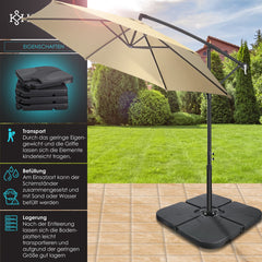 KESSER® Parasoltegel - Parasolvoet  - Vulbaar tot 80 kg  - Zwart