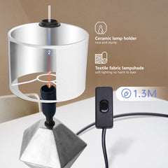 Tafellamp - Bureaulamp - Tafellamp slaapkamer - Zilver - Aigostar