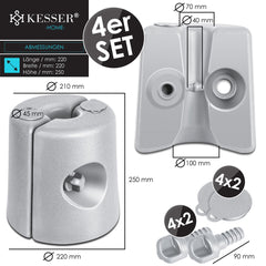 KESSER® Gewichten voor Partytent en Paviljoen - Set van 4 - Lichtgrijs