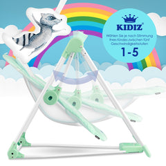 Wipstoel - Babyschommel - Baby Swing -  max 9kg - Groen - KIDIZ®