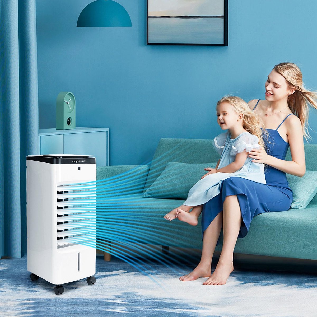 Aigostar Aircooler - Luchtkoeler met koelelement - Timer - 60W - Wit