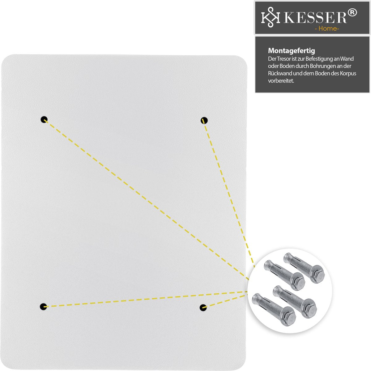 KESSER® Elektronische Kluis met cijferslot - 40x50x40cm - Zilver •
