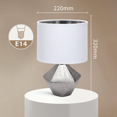 Tafellamp - Bureaulamp - Tafellamp slaapkamer - Zilver - Aigostar