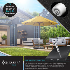 KESSER® Parasolvoet op wielen - Graniet 30kg - Ø16mm-Ø48mm - Antraciet