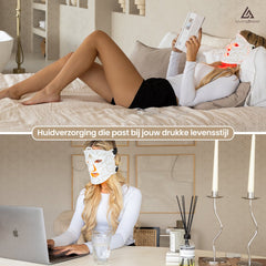 LivingBoost® Led Gezichtsmasker - Led Masker - Infraroodlamp - Rood Licht Therapie - Collageen Masker - Infraroodtherapie - Red Light Therapy - Huidverzorging - Led Face Mask