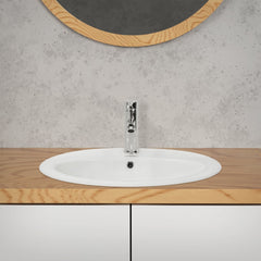 Wastafel ovaal 57x19,5x48,5 cm wit keramiek ML-Design