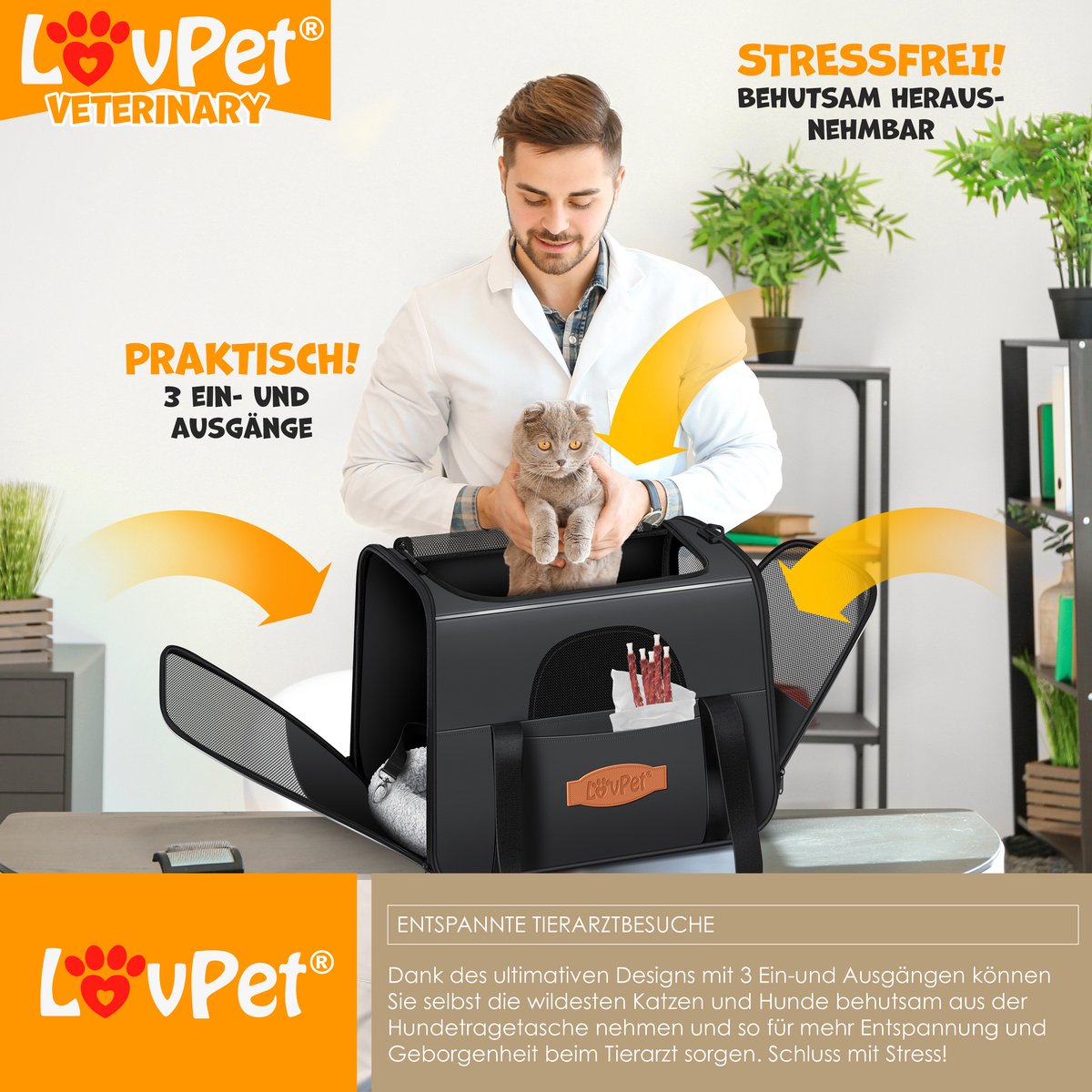 LOVPET® Hondenbench - Hondenbox - Transportbox 44x31x36xm  - Antraciet