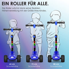 KIDIZ® Kinderstep - Opvouwbaar - Verstelbaar - City Scooter - Blauw •