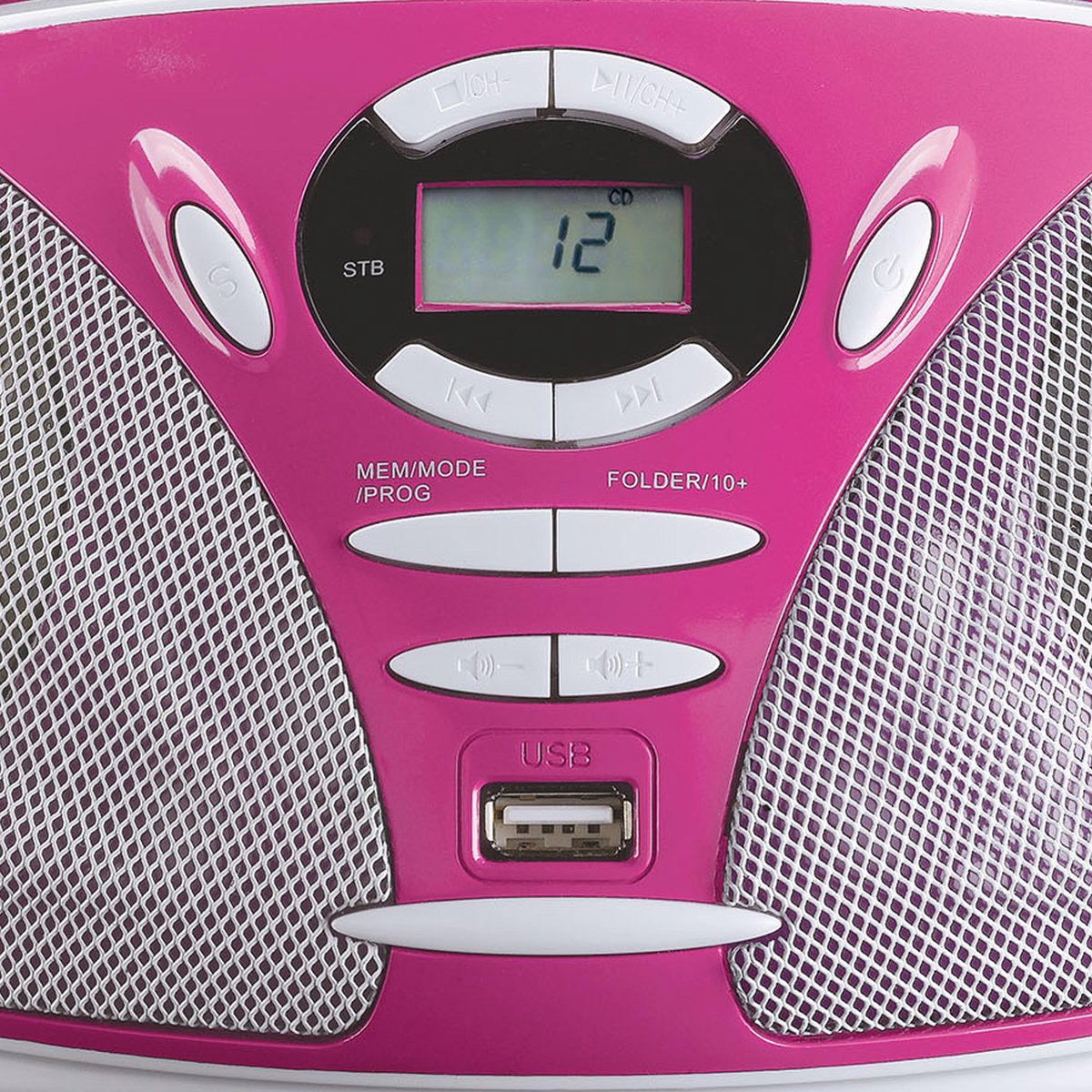 Lenco SCD-300PK - Radio CD speler met AUX-aansluiting - Roze •