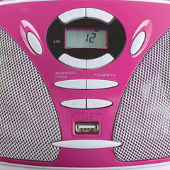 Lenco SCD-300PK - Radio CD speler met AUX-aansluiting - Roze •