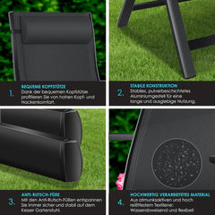KESSER® Tuinstoel Opklapbaar - Set van 2 - Antislip - Zwart
