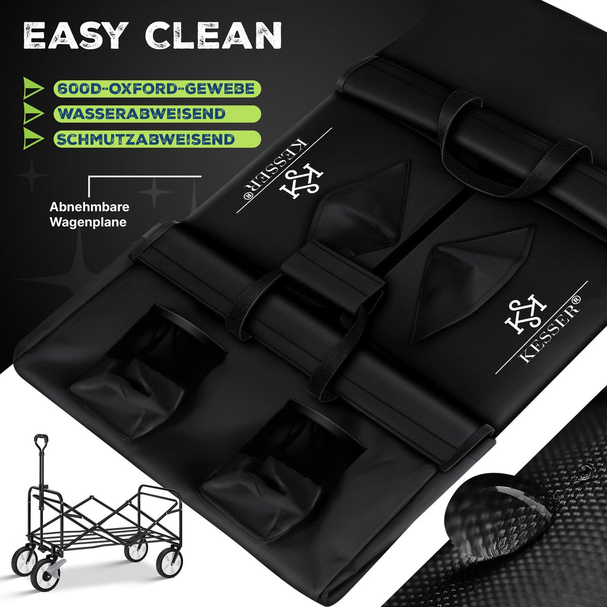 KESSER® Bolderkar - Opvouwbaar - Bolderwagen  - Zwart