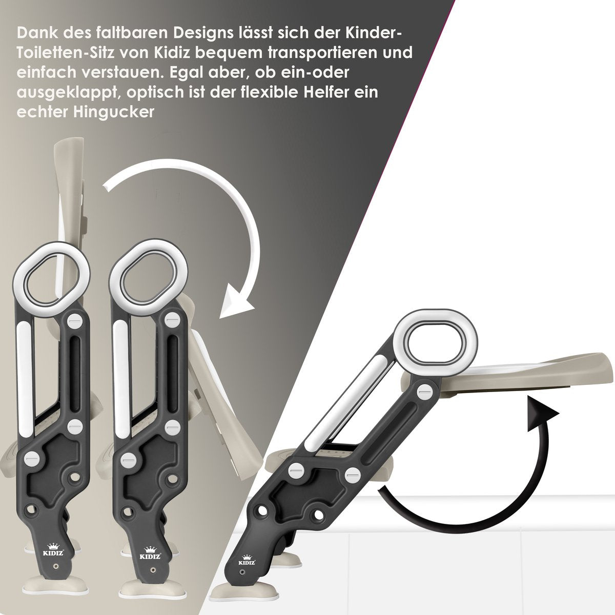 KIDIZ® WC Verkleiner - Potje Peuter - Toilettrainer - Grijs