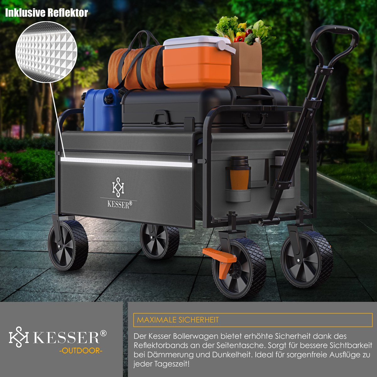 KESSER® Bolderkar - Opvouwbaar - Bolderwagen - Antraciet