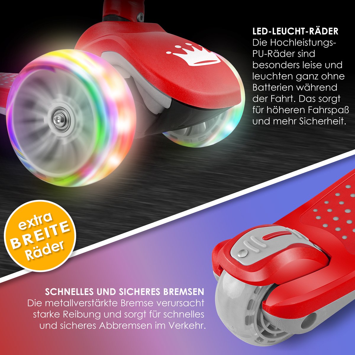 Kinderstep - Verstelbaar - Vouwbaar - Rood - KIDIZ®